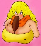  big blonde_hair breasts fellatio large_breasts paizuri rwby yang 