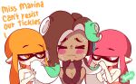  &gt;_&lt; animated better_version_at_source blush breasts cephalopod clothing crop_top dark_skin diives domino_mask eyes_closed female female/female fingerless_gloves gloves green_eyes hair humanoid ink inkling innuendo licking marina_(splatoon) marine mask mole_(marking) nintendo not_furry octoling open_mouth orange_eyes orange_hair pink_eyes pink_hair shirt simple_background splatoon sucking suggestive sweat tentacle_hair tentacle_in_mouth tentacles tongue tongue_out video_games white_background 