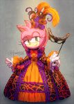  amy_rose anthro clothing dress female gloves hedgehog mammal mask poro586 signature solo sonic_(series) video_games 