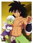  alien broly cheelai dragon_ball dragon_ball_super duo female humanoid larger_male male not_furry nyuroraxbigdon saiyan scar size_difference smaller_female 