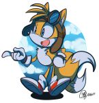  anthro canine clothing fox geekoflimn gloves hi_res male mammal miles_prower signature solo sonic_(series) video_games 