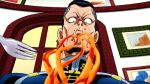  1boy animated eating food fork jojo_no_kimyou_na_bouken nijimura_okuyasu spaghetti 