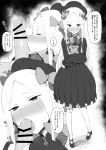  1girl abigail_williams_(fate/grand_order) bangs bar_censor bloomers blush bow censored comic doujinshi dress fate/grand_order fate_(series) fellatio go-m greyscale hair_bow hat hetero highres long_hair monochrome object_hug open_mouth oral parted_bangs penis penis_kiss polka_dot polka_dot_bow profile saliva sleeves_past_fingers sleeves_past_wrists stuffed_animal stuffed_toy sweatdrop teddy_bear translation_request underwear 