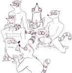  anal anal_penetration anthro balls brothers cartoon_network don_(regular_show) duo fuckingspectacular incest licking male male/male mammal monochrome oral penetration penis penis_lick procyonid raccoon regular_show rigby_(regular_show) sex sibling tongue tongue_out 