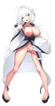  alternate_costume azur_lane bad_id bad_pixiv_id bangs blunt_bangs blush breasts censored eyebrows_visible_through_hair full_body hair_ornament head_tilt highres illustrious_(azur_lane) japanese_clothes kimono large_breasts long_sleeves looking_at_viewer mole mole_under_eye navel nipples no_bra no_panties obi open_clothes open_kimono open_mouth platform_footwear pointless_censoring powergene pussy pussy_juice sash smile solo spread_pussy standing tri_tails white_background white_hair white_kimono wide_sleeves yukata 
