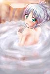  artist_request blush d: green_eyes index nude onsen open_mouth silver_hair solo to_aru_majutsu_no_index water 