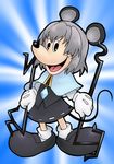  animal_ears disney gloves grey_hair jewelry mickey_mouse mouse_ears mouse_tail nazrin parody pendant short_hair solo tail tomoyohi touhou 