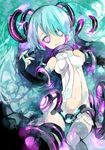  absurdres bad_id bad_pixiv_id bridal_gauntlets hatsune_miku hatsune_miku_(append) highres long_hair navel necktie smile solo soto thighhighs vocaloid vocaloid_append 