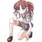  bad_id bad_pixiv_id brown_eyes brown_hair long_hair one_knee school_uniform shirai_kuroko solo sweater_vest thigh_strap to_aru_kagaku_no_railgun to_aru_majutsu_no_index twintails umeboshitora 