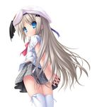  blonde_hair blue_eyes hat little_busters! looking_back na-ga noumi_kudryavka school_uniform zettai_ryouiki 