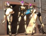  2016 3d_(artwork) big_breasts big_butt breasts butt digital_media_(artwork) female group huge_breasts looking_at_viewer machine mechari not_furry purple_eyes robot source_filmmaker uwotinfokm8 wildstar 