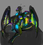  anthro breasts dragon female horn looking_at_viewer ndragon3 nipples nude pussy smile solo thick_thighs wide_hips wings 
