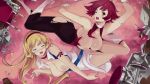  16:9_aspect_ratio 1girl artist_request blonde_hair blue_eyes blush boots breasts choker cutie_honey cutie_honey_(character) cutie_honey_universe exploding_clothes female gloves hairband kisaragi_honey large_breasts legitimate_variation long_hair magical_girl nipples official_art open_mouth red_eyes red_hair short_hair torn_clothes very_long_hair white_footwear 