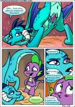  animated anus blue_scales blue_skin blush comic dialogue dragon female friendship_is_magic green_scales my_little_pony princess_ember_(mlp) purple_skin pussy scales spike_(mlp) spread_pussy spreading whateverbender 