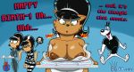  2016 anthro apron areola big_breasts black_hair blu3danny blue_eyes breasts brown_fur brown_nipples cake cake_sitting canine cat cleavage clothed clothing daughter dog dudley_puppy english_text feline female food food_play fur green_eyes hair hi_res huge_breasts katty_katswell kitty_katswell male mammal mature_female messy mother mrs._katswell multicolored_fur multicolored_hair nickelodeon nipples open_mouth parent saliva squish surprise t.u.f.f._puppy tan_fur text tongue tongue_out wardrobe_malfunction white_hair 