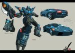  bayonet beam_gun blade car commentary crossover energy_gun epic glowing ground_vehicle head k.i.t.t knight_rider lamborghini_reventon lens_flare light mask mecha motor_vehicle multiple_views no_humans ray_gun redesign robot science_fiction sensor shiny signature transformers weapon 