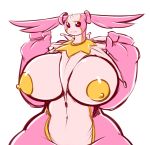  2016 anthro averyshadydolphin big_breasts big_nipples breasts cherubimon_(good) digimon female hi_res huge_breasts looking_at_viewer nipples solo 