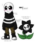  alternate_universe altertale animated_skeleton blush bone clothed clothing digital_media_(artwork) english_text flower friisans gaster hi_res leaf legwear long_sleeves male not_furry pants plant skeleton skull smile sneakers sweater text undead undertale video_games 