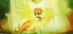  anthro anthrofied blonde_hair blush breasts cutie_mark equine eyewear feathered_wings feathers female friendship_is_magic goggles hair kneeling mammal my_little_pony nipples orange_hair pegasus piercing pussy solo spitfire_(mlp) tattoo tongue tongue_out wings wonderbolts_(mlp) yellow_feathers zero-sum 