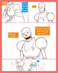  2016 animated_skeleton bedroom_eyes blush bone clothing comic dialogue eli-sin-g_(artist) english_text half-closed_eyes male papyrus_(undertale) sans_(undertale) seductive skeleton sweat text undead undertale video_games 