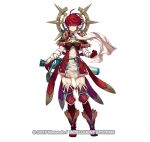  ahoge alternate_costume armor arrow bangs boots breastplate capelet clenched_hand closed_mouth commentary_request company_name copyright cozy dated dress fire_emblem fire_emblem_heroes fire_emblem_if full_body garter_straps gloves hair_between_eyes hinoka_(fire_emblem_if) japanese_clothes light_smile looking_at_viewer o-ring official_art pelvic_curtain quiver red_dress red_eyes red_footwear red_gloves red_hair red_legwear scarf short_dress short_hair sidelocks simple_background smile solo spiked_hair standing tassel thighhighs white_background white_scarf zettai_ryouiki 
