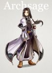  black_hair book cloak fire_emblem fire_emblem:_akatsuki_no_megami fire_emblem:_souen_no_kiseki full_body grey_background gzei holding holding_book male_focus ponytail red_eyes simple_background solo soren watermark 