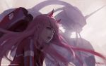  :d artist_name bangs blue_eyes bodysuit darling_in_the_franxx eyeshadow from_below grey_background hairband highres horn horns lips long_hair looking_at_viewer makeup mecha open_mouth patreon_username pilot_suit pink_hair red_bodysuit smile solo strelizia upper_body upper_teeth very_long_hair watermark web_address white_hairband wlop zero_two_(darling_in_the_franxx) 