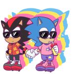  beverage chippidraws chocolatechippi clothed clothing eyewear hand_holding hedgehog male male/male mammal shadow shadow_the_hedgehog sonadow sonic_(series) sonic_the_hedgehog sunglasses super_gay 