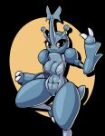  abs anthro breasts eyelashes featureless_crotch female heracross limebreaker looking_at_viewer navel nintendo pok&eacute;mon pok&eacute;mon_(species) solo standing thick_thighs video_games wide_hips 