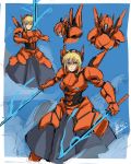  artoria_pendragon_(all) blonde_hair byboss crossover dual_wielding energy_sword fate/stay_night fate_(series) green_eyes highres holding mecha mecha_musume namesake pacific_rim pacific_rim:_uprising saber saber_athena short_hair sword weapon 