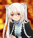  al_bhed_eyes animal_ear_fluff animal_ears bangs blush breasts cat_ears closed_mouth empty_eyes eyebrows hair_between_eyes highres long_hair looking_at_viewer medium_breasts nora_cat nora_cat_channel outsuchi red_eyes smile solo twintails upper_body virtual_youtuber white_hair 
