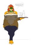  anthro big_breasts bowser breasts clothing crossgender female hair horn koopa mario_bros nintendo nipples pussy ricofoxmods_(artist) scalie solo text video_games 