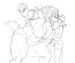  anthro big_breasts bowser breasts clothing collar crown duo female hair horn human koopa mammal mario_bros muscular nintendo princess_daisy ricofoxmods_(artist) scalie size_difference spikes video_games 