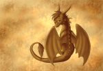  2016 detailed_background digital_media_(artwork) dragon hair icelectricspyro scalie spines western_dragon yellow_eyes 
