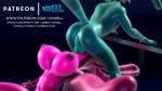  3d_(artwork) animated anthro balls big_breasts breasts digital_media_(artwork) erection female group group_sex lagomorph long_ears machine mammal nipples nude oral oral_penetration penetration penis pink_skin pixell rabbit robot rubber sex silicone simple_background texell voxell voxell_voxell 