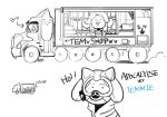  alternate_universe apocalypse_au bob_(undertale) canine clothed clothing gas_mask kkhoppang mammal mask supplies tem temmie_(undertale) truck undertale vehicle video_games 