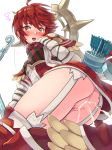  after_sex anus arrow ass bar_censor blush boris_(noborhys) bow_(weapon) breasts censored commentary_request cum cum_in_pussy cumdrip fire_emblem fire_emblem_heroes fire_emblem_if from_below gloves heart heart-shaped_pupils highres hinoka_(fire_emblem_if) holding holding_bow_(weapon) holding_weapon no_panties open_mouth pussy quiver red_eyes red_hair short_hair solo symbol-shaped_pupils weapon 