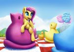  2018 cutie_mark digital_media_(artwork) equine feathered_wings feathers female feral fluttershy_(mlp) friendship_is_magic grass hair hooves long_hair mammal my_little_pony open_mouth outside peeps pegasus solo tsitra360 wings 