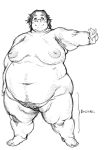  1boy fat glasses nude obese penis pubic_hair solo tanuma_yuuichirou 