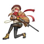  beretta_a400 blonde_hair gloves gun hat holding holding_gun holding_weapon jacket knife leggings one_knee original scarf shiono_fuyu shooting_glasses shorts shotgun sling_(weapon) solo trigger_discipline weapon white_background 