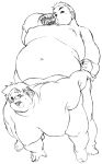  2boys drinking fat monochrome multiple_boys nipples nude obese open_mouth sex tanuma_yuuichirou yaoi 