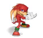  2018 anthro clothing digital_media_(artwork) echidna fur furrybob gloves hi_res knuckles_the_echidna male mammal monotreme purple_eyes simple_background sonic_(series) video_games 
