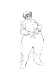  1boy fat glasses lineart obese school_outfit solo tanuma_yuuichirou 
