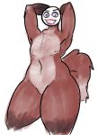  alocixem ambiguous_gender anthro canine digital_media_(artwork) fox fur mammal nightmare_fuel nude open_mouth simple_background smile solo what what_has_science_done wide_hips 