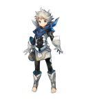  armor bandana barefoot brown_eyes child fire_emblem fire_emblem_heroes fire_emblem_if full_body gloves grey_hair highres kanna_(fire_emblem_if) kanna_(male)_(fire_emblem_if) kawasumi_mahiro male_focus official_art solo transparent_background 