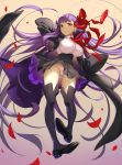  absurdly_long_hair arm_up ass_visible_through_thighs bangs bb_(fate)_(all) bb_(fate/extra_ccc) black_footwear black_legwear black_skirt blouse blush boots breasts cape closed_mouth coat commentary_request eyebrows_visible_through_hair fate/extra fate/extra_ccc fate/grand_order fate_(series) floating floating_hair full_body gradient hair_ribbon high-waist_skirt highres ikomochi large_breasts loafers long_hair looking_at_viewer miniskirt open_clothes open_coat panties petals pink_panties purple_eyes purple_hair red_ribbon ribbon rose_petals shiny shiny_skin shoes skirt smile solo thigh_boots thighhighs thighs underwear upskirt very_long_hair white_panties 