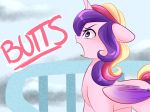  2015 4:3 angry blonde_hair cloud dialogue english_text equine eyebrows eyelashes feathered_wings feathers female feral friendship_is_magic fur hair horn humor mammal multicolored_hair my_little_pony open_mouth pink_eyes pink_fur princess princess_cadance_(mlp) purple_hair red_hair royalty signature solo sugarberry3693 text winged_unicorn wings yelling 