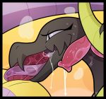  animal_genitalia animal_penis blitzdrachin cropped cum cum_in_mouth cum_inside ekans fellatio female half-closed_eyes hemipenes multi_penis nintendo open_mouth oral penis pok&eacute;mon pok&eacute;mon_(species) reptile salandit scalie sex sweat vein video_games 