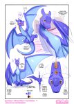  &lt;3 animal_genitalia anolise bed bed_sheet bedding blue_scales blush cloaca dragon female feral gem insomniacovrlrd model_sheet multiple_poses musical_note on_bed orange_eyes pose purple_scales scales scalie solo text vertical_cloaca wyvern 