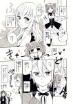  &gt;_&lt; 0_0 4girls :d =_= ange_(princess_principal) beatrice_(princess_principal) blush comic commentary dorothy_(princess_principal) double_bun flower greyscale hands_on_own_cheeks hands_on_own_face heart jitome long_hair looking_back monochrome multiple_girls niina_ryou open_mouth princess_(princess_principal) princess_principal profile school_uniform short_hair smile tongue tongue_out translated yuri 